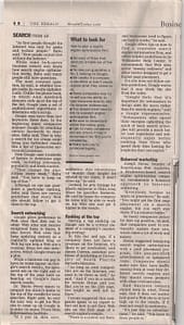 Suresh Babu in Herald Tribune about Search Engines, Bradenton, FL, USA