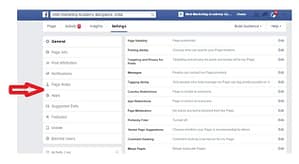 old facebook page settings